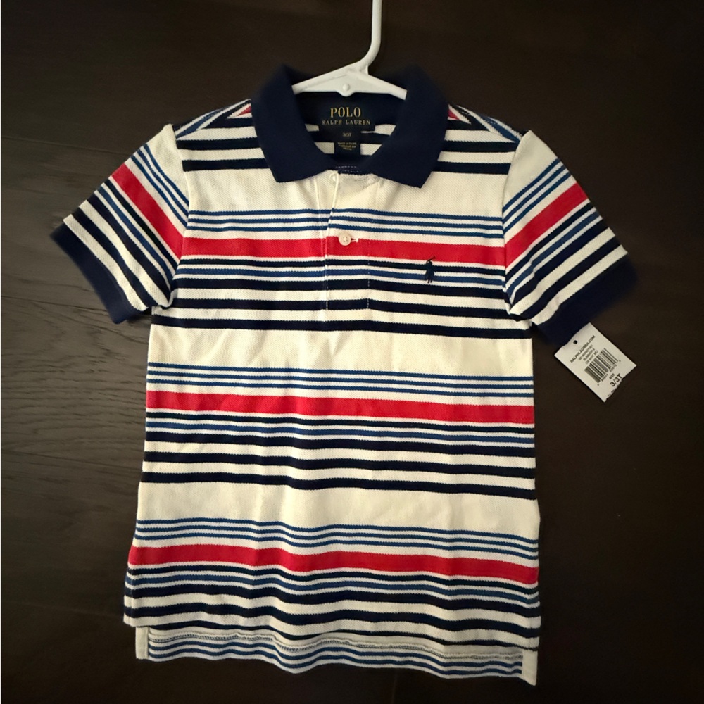Polo by Ralph Lauren Kids Striped Shirt - Navy, Red, White. 3T NWT